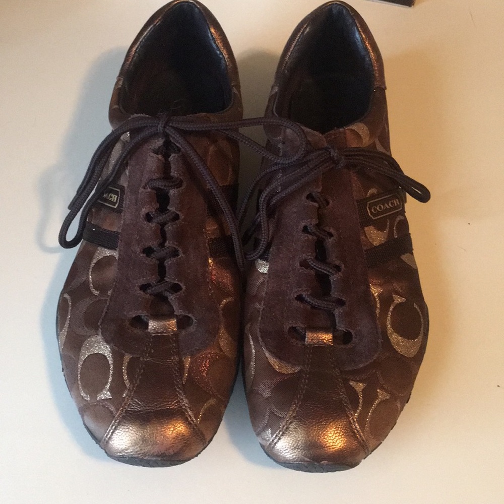 Coach Brown Metallic sneakers size 10